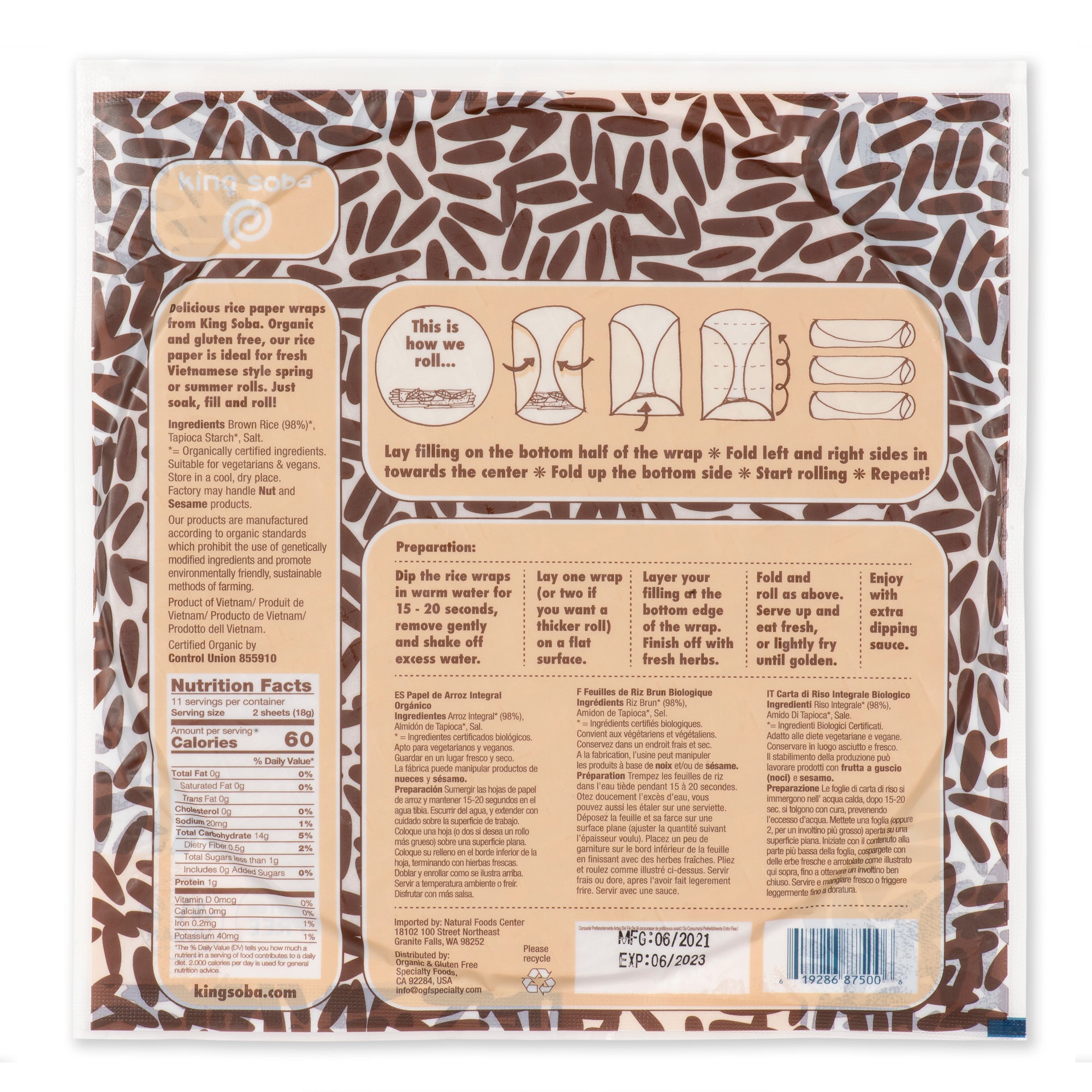 A552SL22 Sunlee BROWN Rice Paper (22 cm) Round Shape/Zip Lock Clear 44 x 12  oz – Sunlee